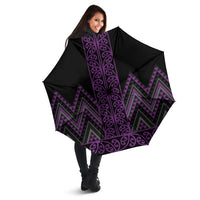 Purple Aotearoa Mangopare Kowhaiwhai Niho Taniwha Umbrella Maori New Zealand - Polynesian Pride