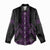 Purple Aotearoa Mangopare Kowhaiwhai and Niho Taniwha Women Casual Shirt Maori New Zealand