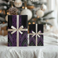 Purple Aotearoa Mangopare Kowhaiwhai and Niho Taniwha Wrapping Paper Maori New Zealand - Polynesian Pride
