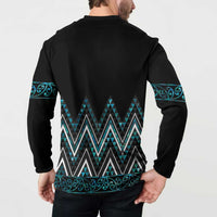 Paua Shell Aotearoa Mangopare Kowhaiwhai and Niho Taniwha Button Sweatshirt Maori New Zealand