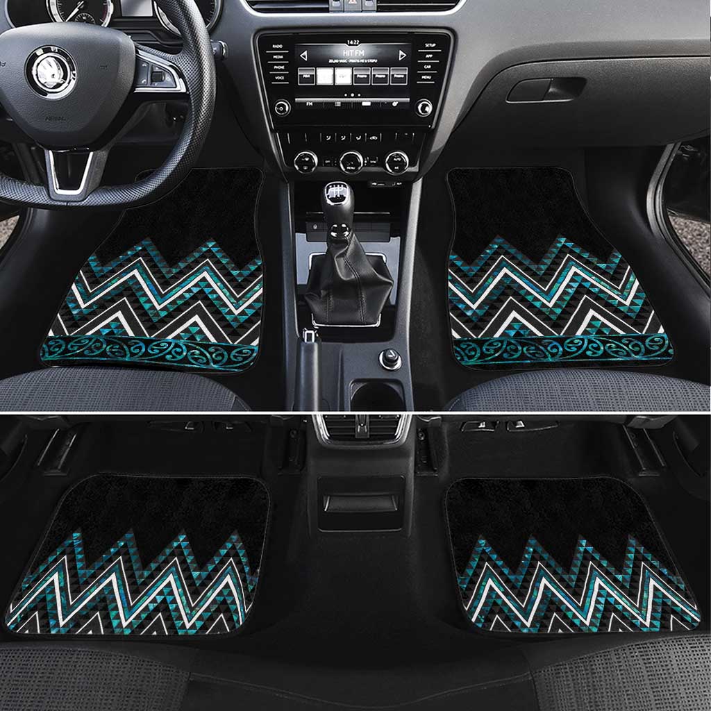 Paua Shell Aotearoa Mangopare Kowhaiwhai and Niho Taniwha Car Mats Maori New Zealand