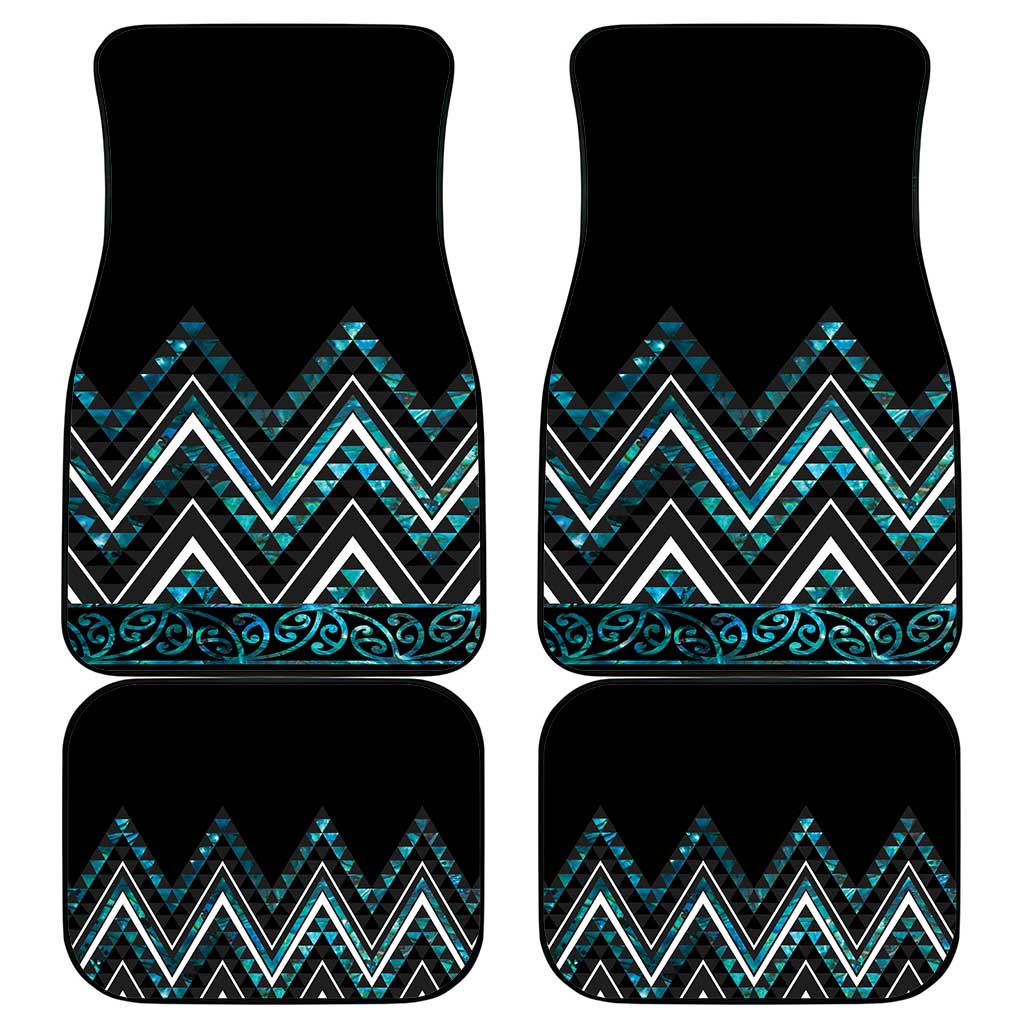 Paua Shell Aotearoa Mangopare Kowhaiwhai and Niho Taniwha Car Mats Maori New Zealand