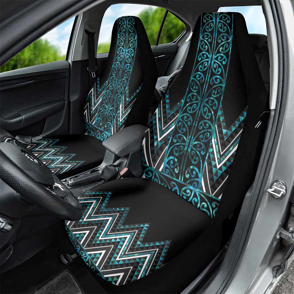 Paua Shell Aotearoa Mangopare Kowhaiwhai and Niho Taniwha Car Seat Cover Maori New Zealand