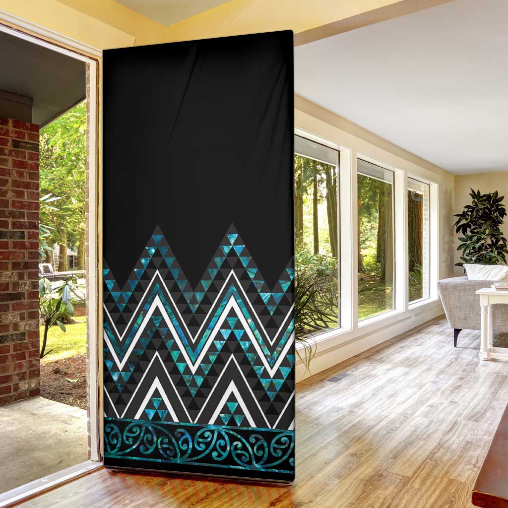 Paua Shell Aotearoa Mangopare Kowhaiwhai Niho Taniwha Door Cover Maori New Zealand - Polynesian Pride