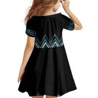 Paua Shell Aotearoa Mangopare Kowhaiwhai and Niho Taniwha Family Matching Off The Shoulder Long Sleeve Dress and Hawaiian Shirt Maori New Zealand LT14 - Polynesian Pride