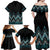 Paua Shell Aotearoa Mangopare Kowhaiwhai and Niho Taniwha Family Matching Off Shoulder Maxi Dress and Hawaiian Shirt Maori New Zealand