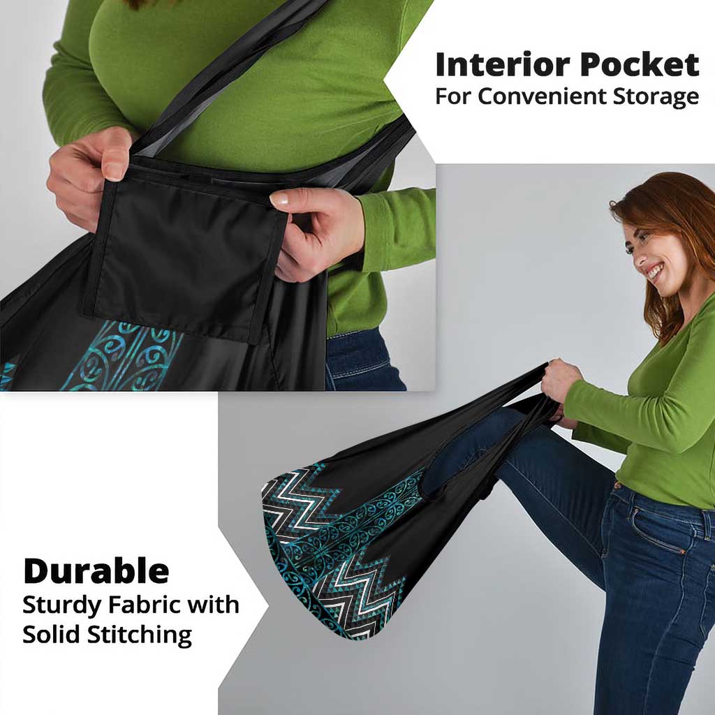 Paua Shell Aotearoa Mangopare Kowhaiwhai and Niho Taniwha Grocery Bag Maori New Zealand