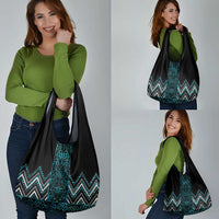 Paua Shell Aotearoa Mangopare Kowhaiwhai and Niho Taniwha Grocery Bag Maori New Zealand