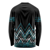 Paua Shell Aotearoa Mangopare Kowhaiwhai and Niho Taniwha Long Sleeve Shirt Maori New Zealand LT14 - Polynesian Pride