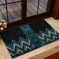 Paua Shell Aotearoa Mangopare Kowhaiwhai and Niho Taniwha Rubber Doormat Maori New Zealand