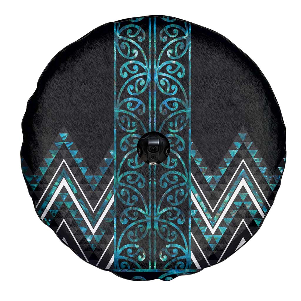 Paua Shell Aotearoa Mangopare Kowhaiwhai and Niho Taniwha Spare Tire Cover Maori New Zealand