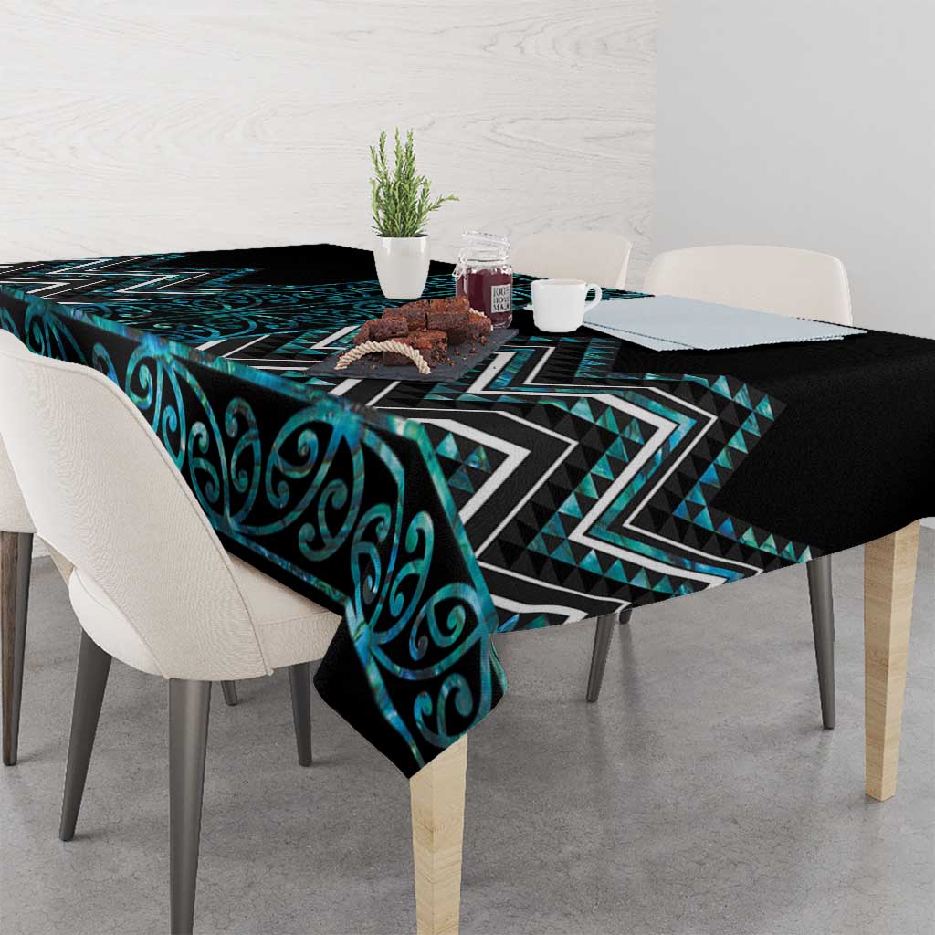 Paua Shell Aotearoa Mangopare Kowhaiwhai and Niho Taniwha Tablecloth Maori New Zealand
