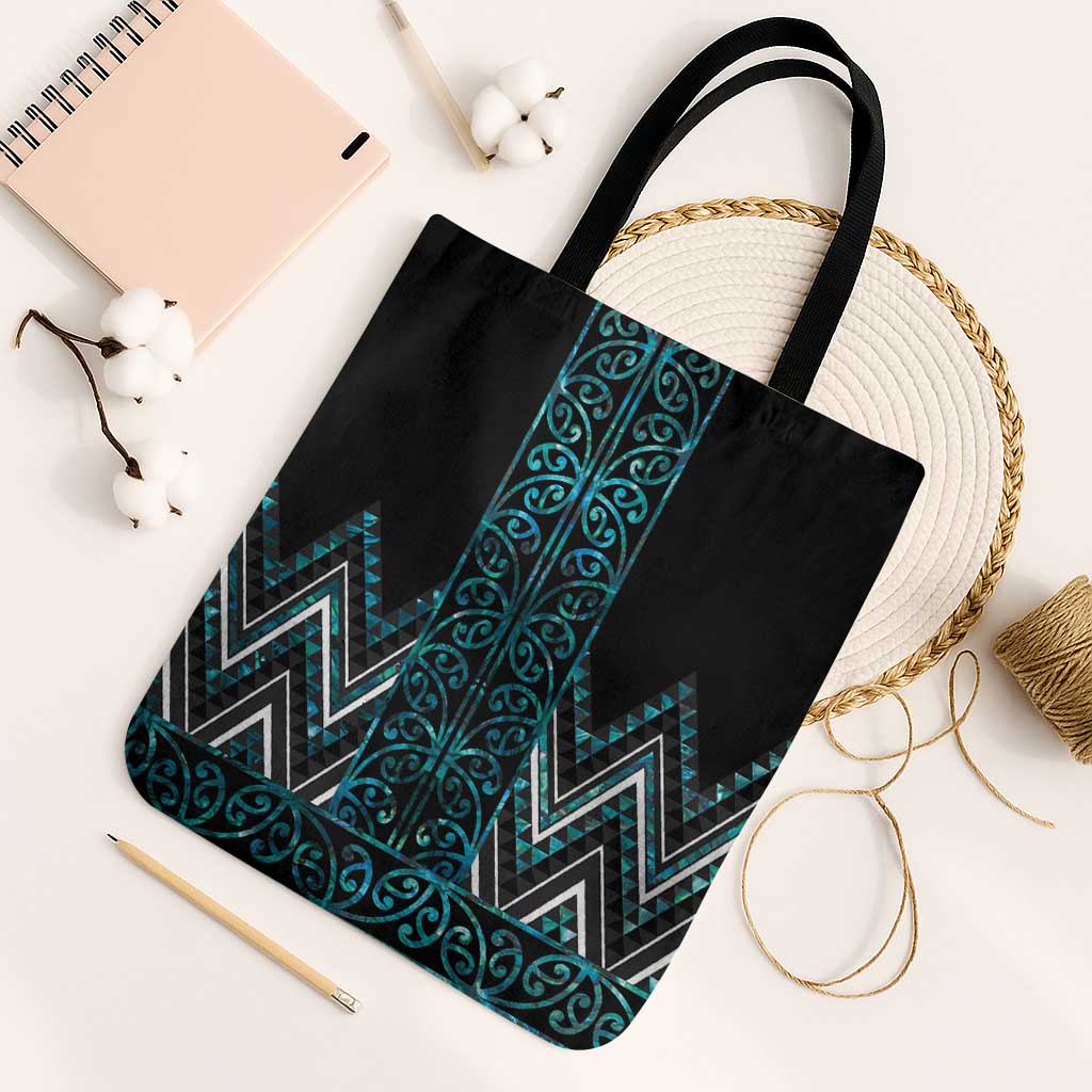 Paua Shell Aotearoa Mangopare Kowhaiwhai Niho Taniwha Tote Bag Maori New Zealand - Polynesian Pride