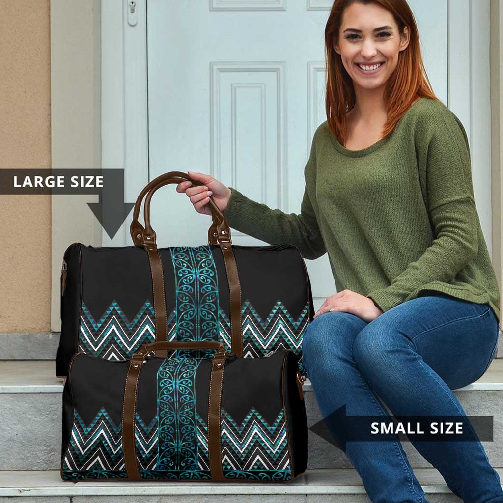 Paua Shell Aotearoa Mangopare Kowhaiwhai Niho Taniwha Travel Bag Maori New Zealand - Polynesian Pride