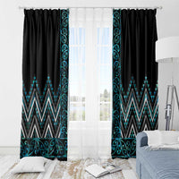 Paua Shell Aotearoa Mangopare Kowhaiwhai and Niho Taniwha Window Curtain Maori New Zealand