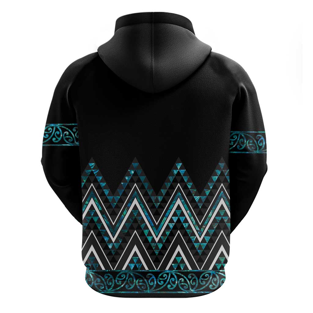 Paua Shell Aotearoa Mangopare Kowhaiwhai and Niho Taniwha Zip Hoodie Maori New Zealand LT14 - Polynesian Pride