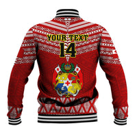 Custom Tonga Rugby Baseball Jacket 2023 World Cup Tongan Kupesi Ngatu Pattern LT14 - Polynesian Pride