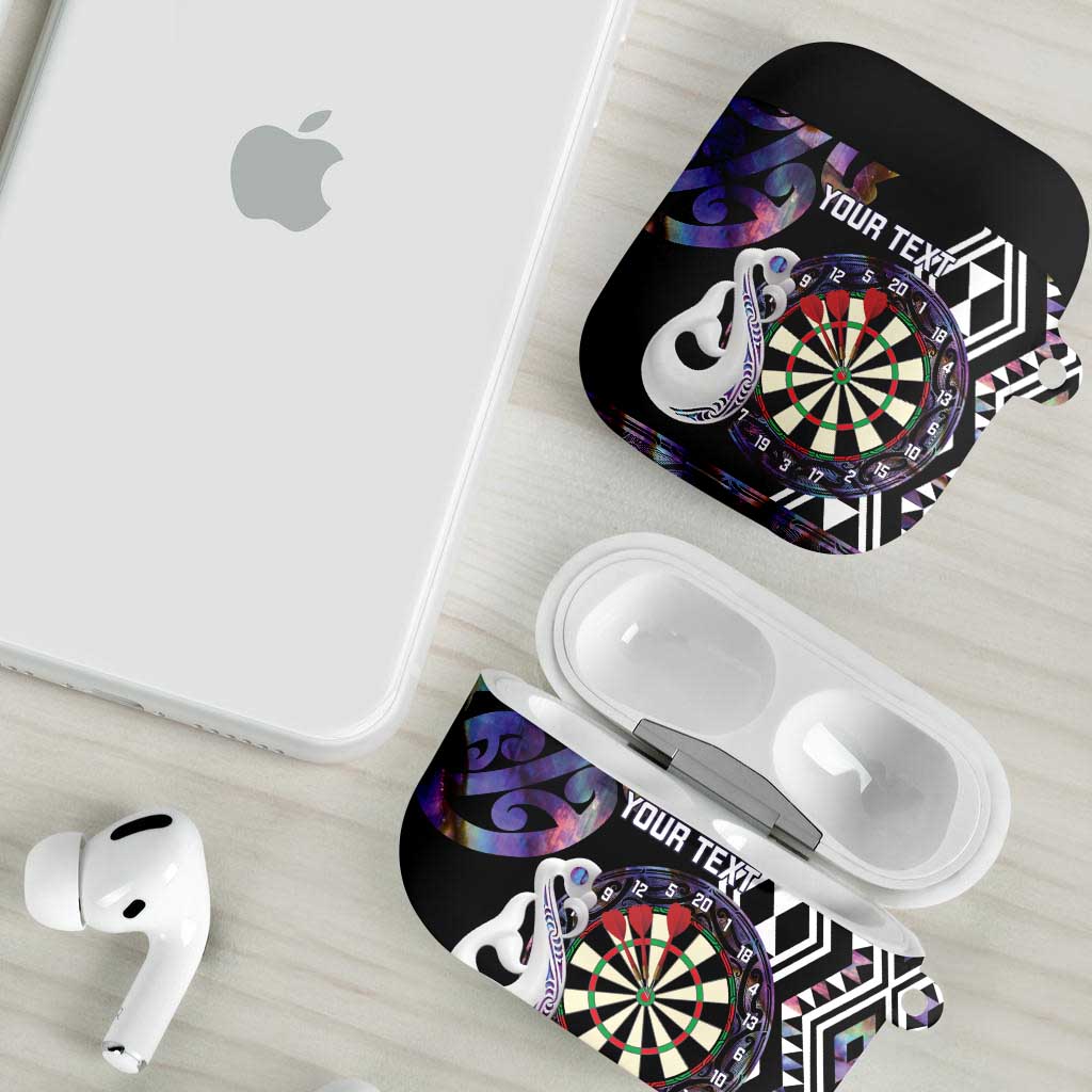 Personalised New Zealand Darts AirPods Case Ngutukaka Manaia Taniko Luxury Purple - Polynesian Pride