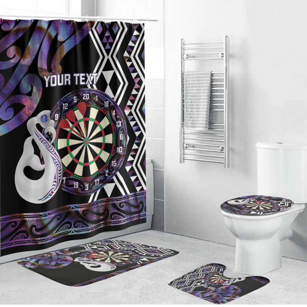 Personalised New Zealand Darts Bathroom Set Ngutukaka Manaia Taniko Luxury Purple - Polynesian Pride