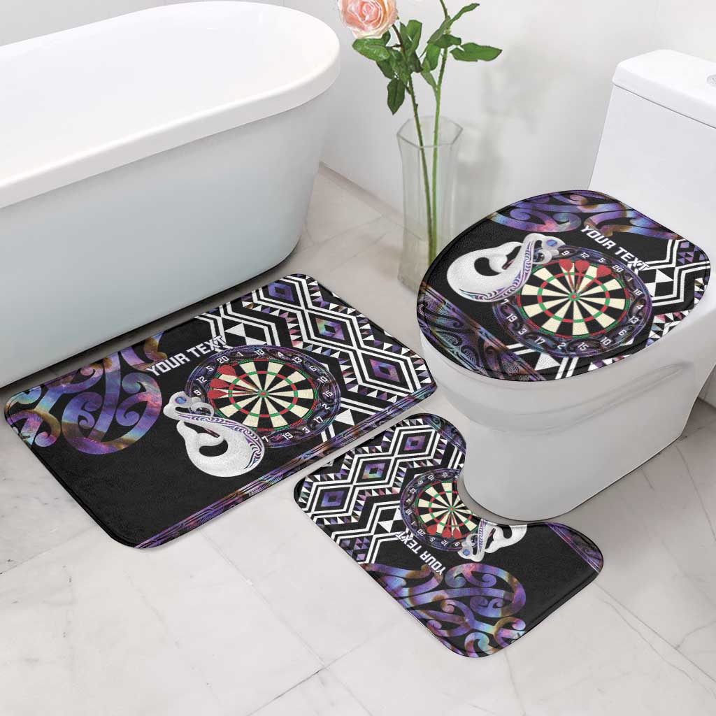 Personalised New Zealand Darts Bathroom Set Ngutukaka Manaia Taniko Luxury Purple - Polynesian Pride