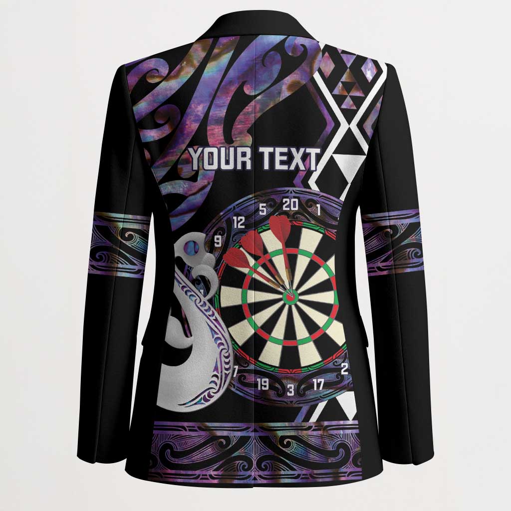 Personalised New Zealand Darts Blazer Ngutukaka Manaia Taniko Luxury Purple - Polynesian Pride