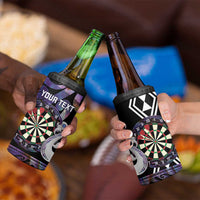 Personalised New Zealand Darts 4 in 1 Can Cooler Tumbler Ngutukaka Manaia Taniko Luxury Purple - Polynesian Pride