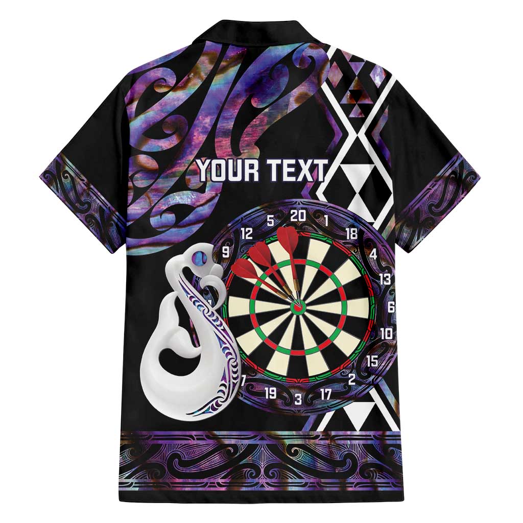 Personalised New Zealand Darts Family Matching Off Shoulder Maxi Dress and Hawaiian Shirt Ngutukaka Manaia Taniko Luxury Purple - Polynesian Pride