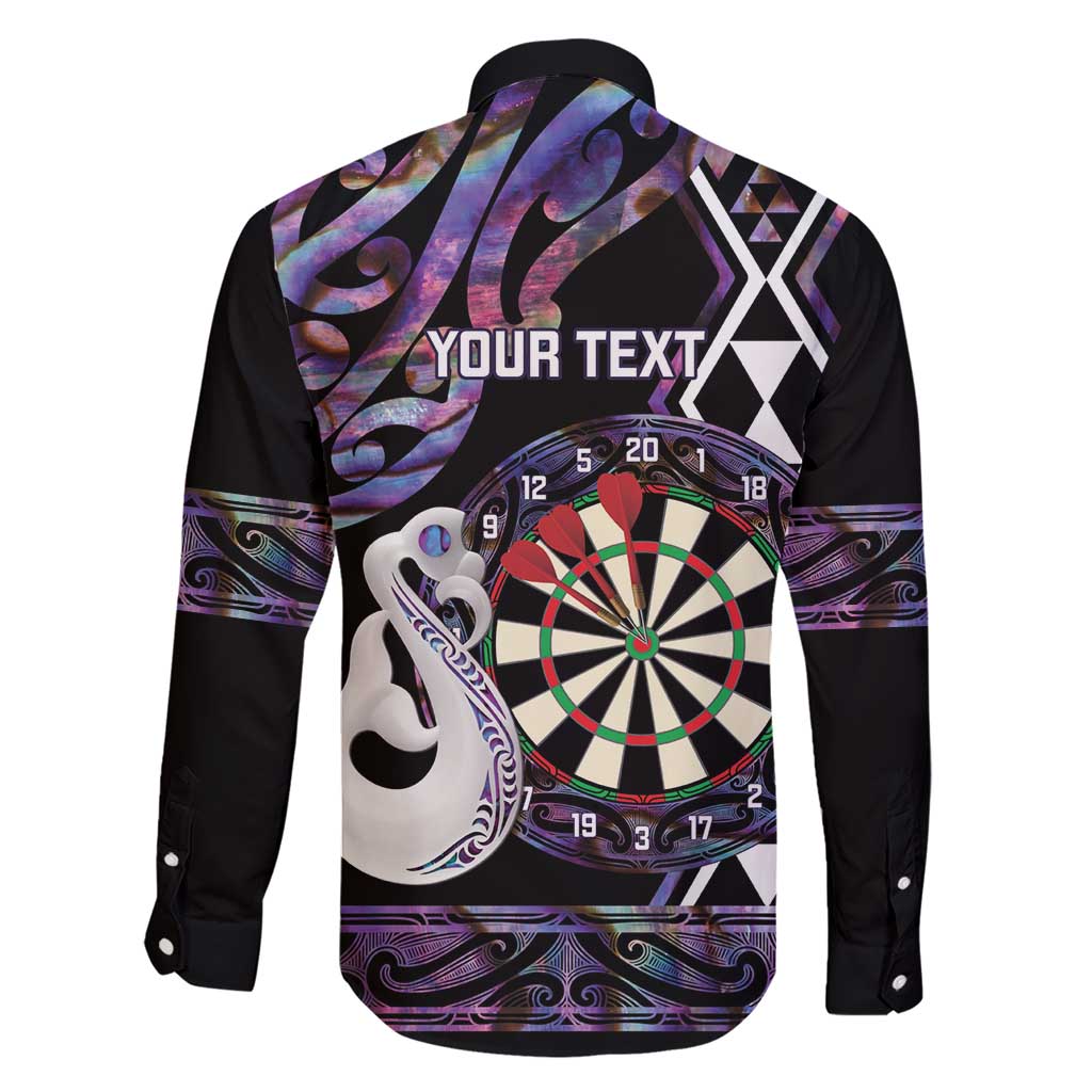 Personalised New Zealand Darts Family Matching Short Sleeve Bodycon Dress and Hawaiian Shirt Ngutukaka Manaia Taniko Luxury Purple LT14 - Polynesian Pride