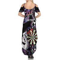 Personalised New Zealand Darts Family Matching Summer Maxi Dress and Hawaiian Shirt Ngutukaka Manaia Taniko Luxury Purple - Polynesian Pride