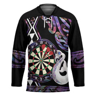 Personalised New Zealand Darts Hockey Jersey Ngutukaka Manaia Taniko Luxury Purple - Polynesian Pride