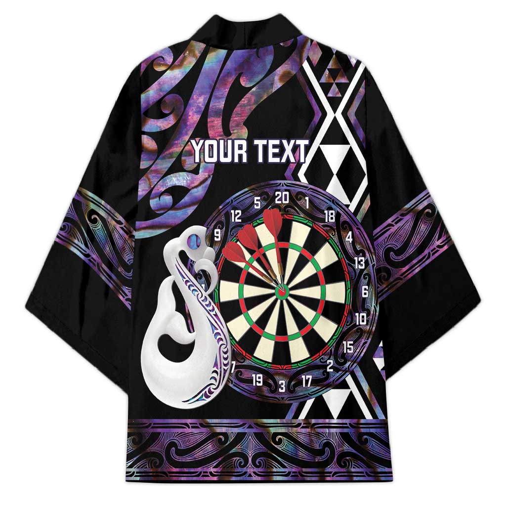 Personalised New Zealand Darts Kimono Ngutukaka Manaia Taniko Luxury Purple - Polynesian Pride