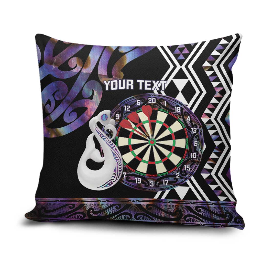 Personalised New Zealand Darts Pillow Cover Ngutukaka Manaia Taniko Luxury Purple - Polynesian Pride