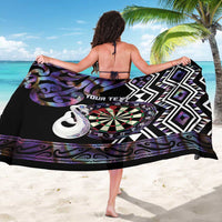 Personalised New Zealand Darts Sarong Ngutukaka Manaia Taniko Luxury Purple - Polynesian Pride