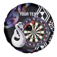 Personalised New Zealand Darts Spare Tire Cover Ngutukaka Manaia Taniko Luxury Purple - Polynesian Pride