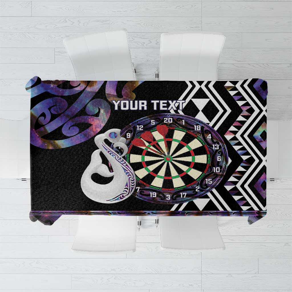 Personalised New Zealand Darts Tablecloth Ngutukaka Manaia Taniko Luxury Purple - Polynesian Pride