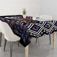Personalised New Zealand Darts Tablecloth Ngutukaka Manaia Taniko Luxury Purple - Polynesian Pride