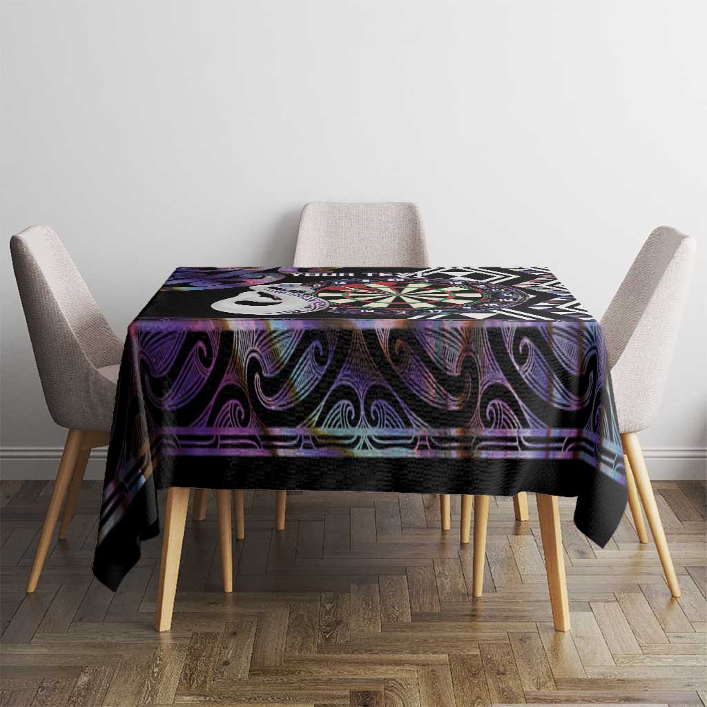 Personalised New Zealand Darts Tablecloth Ngutukaka Manaia Taniko Luxury Purple - Polynesian Pride