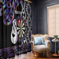 Personalised New Zealand Darts Window Curtain Ngutukaka Manaia Taniko Luxury Purple - Polynesian Pride