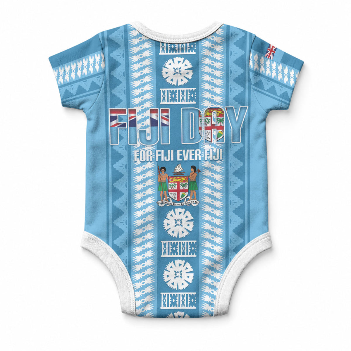Fiji Day 1970 Baby Onesie For Fiji Ever Fiji Tapa Pattern Blue