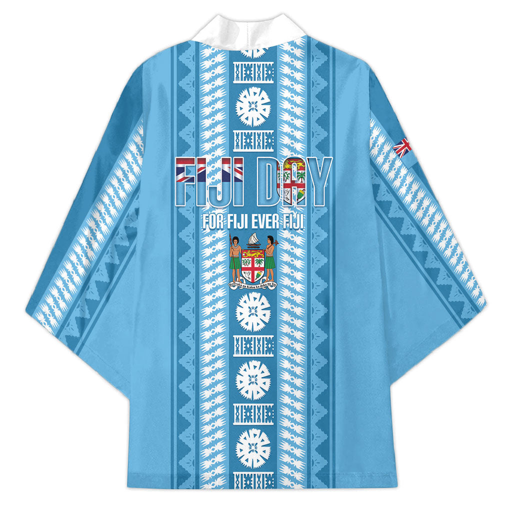 Fiji Day 1970 Kimono For Fiji Ever Fiji Tapa Pattern Blue LT14 - Polynesian Pride