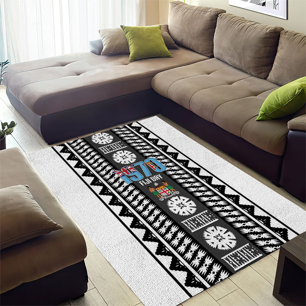 Fiji Day 1970 Area Rug For Fiji Ever Fiji Tapa Pattern White