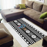 Fiji Day 1970 Area Rug For Fiji Ever Fiji Tapa Pattern White