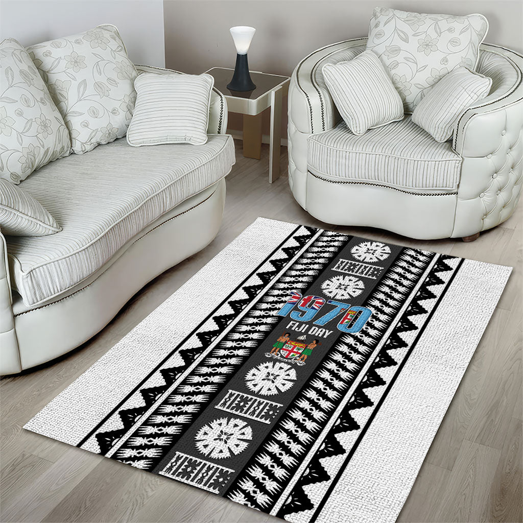 Fiji Day 1970 Area Rug For Fiji Ever Fiji Tapa Pattern White