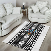 Fiji Day 1970 Area Rug For Fiji Ever Fiji Tapa Pattern White