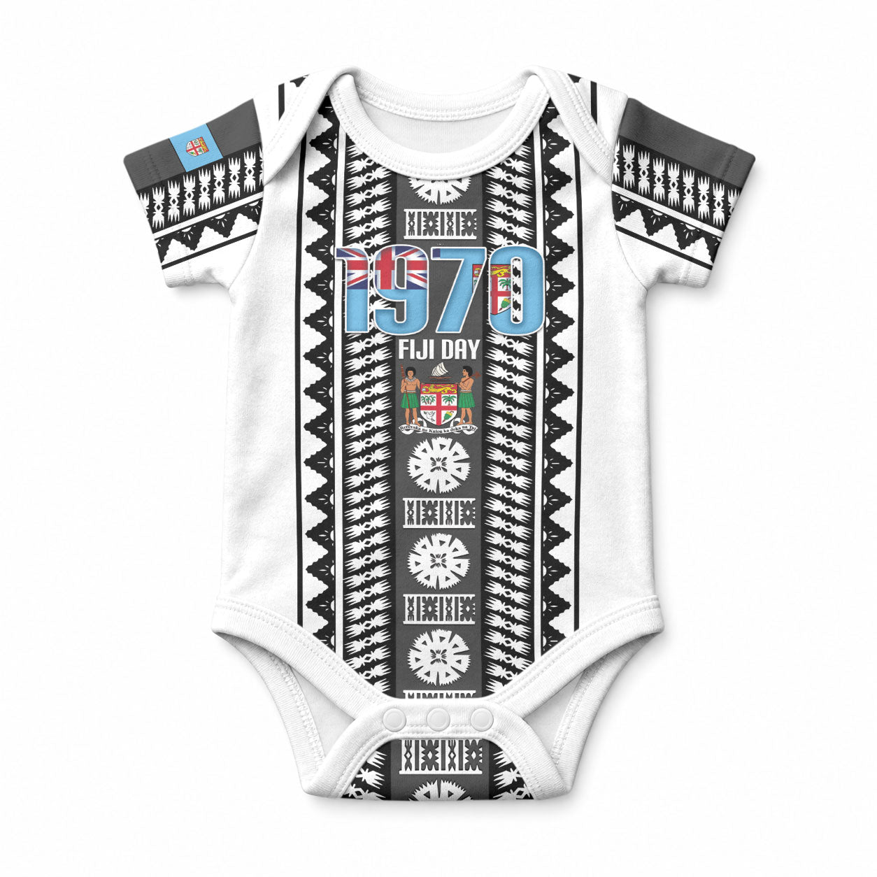 Fiji Day 1970 Baby Onesie For Fiji Ever Fiji Tapa Pattern White
