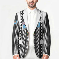 Fiji Day 1970 Blazer For Fiji Ever Fiji Tapa Pattern White LT14 - Polynesian Pride