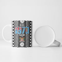 Fiji Day 1970 Ceramic Mug For Fiji Ever Fiji Tapa Pattern White LT14 - Polynesian Pride