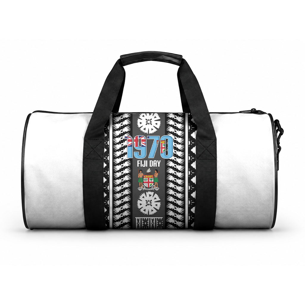 Fiji Day 1970 Duffle Bag For Fiji Ever Fiji Tapa Pattern White