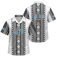 Fiji Day 1970 Family Matching Long Sleeve Bodycon Dress and Hawaiian Shirt For Fiji Ever Fiji Tapa Pattern White LT14 Son's Shirt White - Polynesian Pride