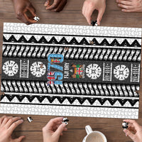 Fiji Day 1970 Puzzle For Fiji Ever Fiji Tapa Pattern White LT14 - Polynesian Pride